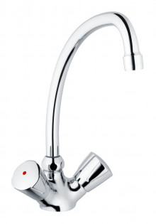 Produktbild: 2-Griff Spültischarmatur Schwenkausl. 20cm glatt Körper, chrom