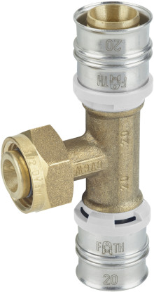 Produktbild: ALPEX Übergangs-T-Stück 16 x G1/2 x 16 Fix Anschluss Uni,Messing
