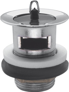 Produktbild: Ab- und &Uuml;berlaufventil mit Stopfen 1 1/4", Schaftl&auml;nge 70 mm, chrom