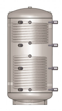 Produktbild: Austria Email  Pufferspeicher PSRR o. Isolierung 2 Wärmetauscher 4.2 / 2.8 qm, 2000 Liter