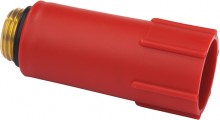 Produktbild: Baustopfen rot  aus Kunststoff 1/2" mit Messingeinsatz
