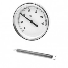 Produktbild: Bimetall-Anlegethermometer 0-120° TAB Ø 63 mm, mit Spannfeder 