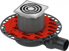 Produktbild: DITECH Ablaufset superflach Höhe 66 mm waager. DN50 mit Seal Universalflansch