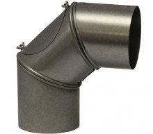 Produktbild: FAL Rauch-/Abgas-Rohrbogen feueraluminiert 0-90 Grad DN 130, drehbar mit Prüföffnung