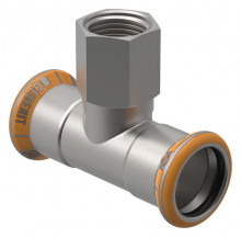 Produktbild: GEBERIT 41304 MAPRESS Edelstahl Therm T-Stück mit IG d 15 x 1/2" IG x 15 mm
