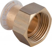Produktbild: Geberit MAPRESS 65182 Kupfer halbe Übergangsverschraubung 15 mm x 1/2 mit ÜM aus Rotguss