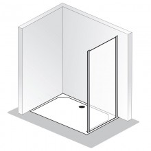 Produktbild: HSK Duschkabine Solida Seitenwand (passend zur 2-teiligen Gleittür) bodenfrei, Echtglas, Alu silber-matt - Breite 75
