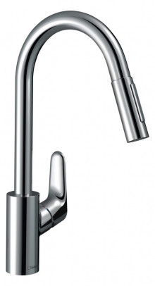 Produktbild: Hans Grohe FOCUS Spültischmischer mit Ausziehbrause, schwenkbar, chrom