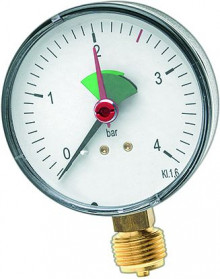 Produktbild: Heizungsmanometer, Abgang unten MHR Ø 63 mm, 3/8", 0-4 bar 