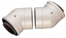 Produktbild: JU Abgaszubehör AZB 608/1, 2 Stück Doppelrohrbögen 45 Gr, d:80/125mm