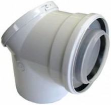 Produktbild: JU Abgaszubehör AZB 938 Doppelrohrbogen Prüföffnung, d:80/125 mm