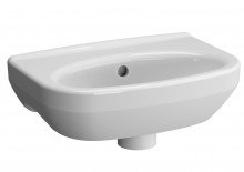 Produktbild: Komp. Handwaschbecken 380 x 250 mm, mit ÜL, weiß 
