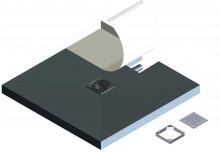 Produktbild: POINT Komplettboard E65 1000 x 1000 x 65 mm, Ablauf mittig 