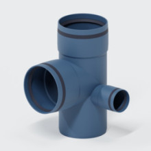 Produktbild: Poloplast 102291  POLO-KAL XS Eckdoppelabzweig PKXEDA sohlegleich, DN 110 / L110 / R50