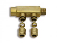 Produktbild: ROTH CC Compact Unterverteiler 2fach 95 mm, 1 x 1/2"IG, 1 x 1/2"AG