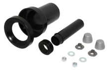 Produktbild: comfort-PE-Wand-WC-Anschlussgarnitur,mit Deckkappen Metalloptik 180mm DN 90/110