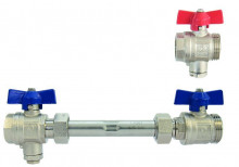 Produktbild: STRAWA Anschlussgarnitur f&uuml;r W&auml;rmez&auml;hler 3/4 IGx1" AG BL 23cm Anschl. horizontal