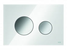 Produktbild: TECEloop Glas WC-Betätigungsplatte 2-Mengen-Sp.Glas weiß Tasten chrom glanz 