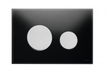 Produktbild: TECEloop Glas WC-Betätigungsplatte 2-Mengen-Sp., Glas schwarz Taste matt 