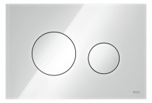 Produktbild: TECEloop Glas WC-Betätigungsplatte 2-Mengen-Sp., Glas weiß Taste weiß 