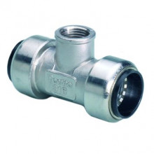Produktbild: VSH Tectite Steck-Fitting Edelstahl T-Stück mit Abgang 15x1/2"x15 IG lösbar 4755454