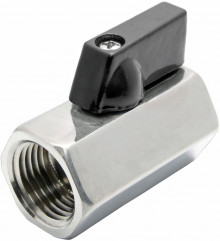 Produktbild: WESA Mini-Kugelhahn aus Pressmessing 500 3/8" IG/IG, Fl&uuml;gelgriff, schwarz