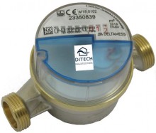 Produktbild: Wohnungswasserzähler AP-FUNK Q3 2.5, 1/2" x 80mm, Warmwasser 