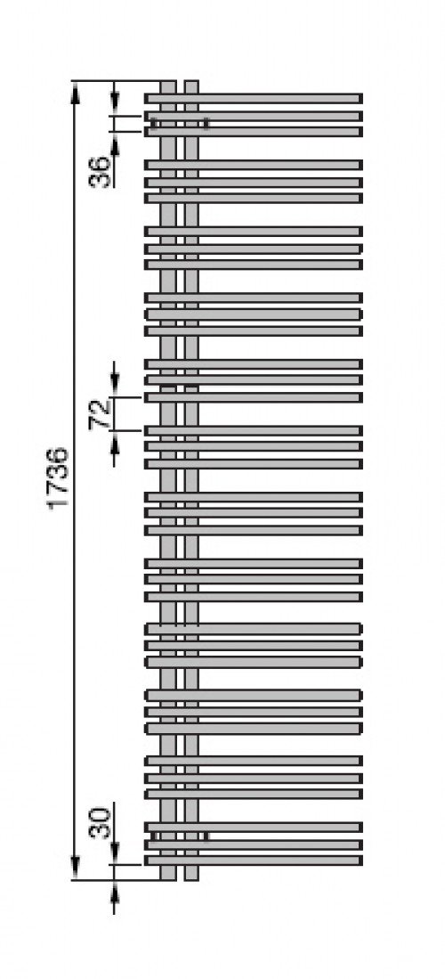 Yucca asymmetrisch Badheizkörper 1.736 x 578 mm weiss doppellagig